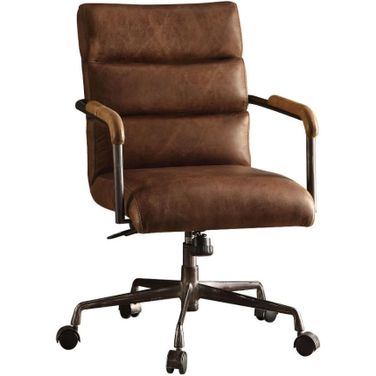 Harith Retro Brown Leather Executive Office Chair