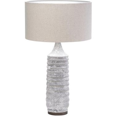 Harlan 30.5 Inch Beige-Toned Fabric Shade Gray Concrete Base Table Lamp
