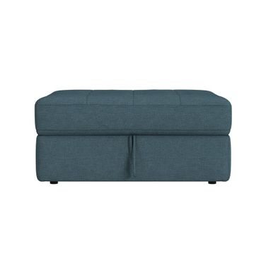 Harleigh Storage Ottoman In Black and Teal
