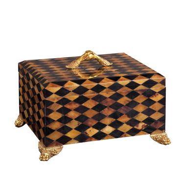 Harlequin Box In Black and Amber