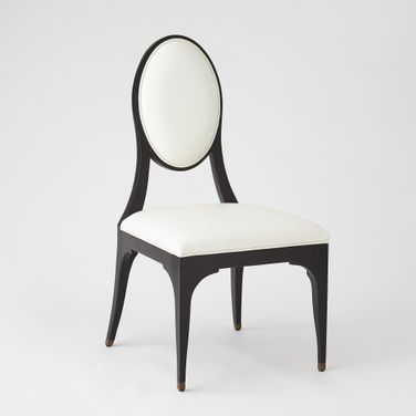 Harlow Chair In Black With White Leather