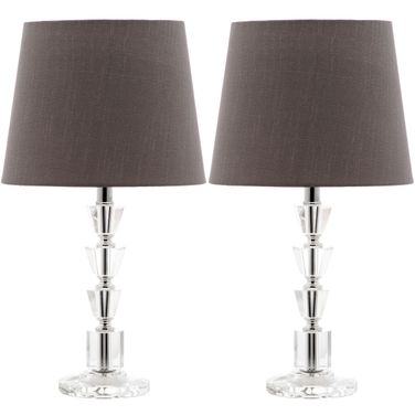 Harlow Light Grey Tiered Crystal Orb Lamp Set of 2
