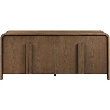 Harmony Oak Veneer and Solid Wood Sideboard/Buffet In Brown