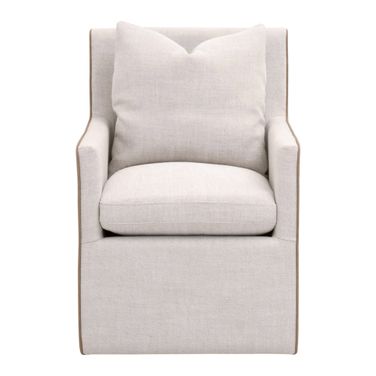 Essentials Harmony Arm Chair With Casters In Bisque and Natural Gray