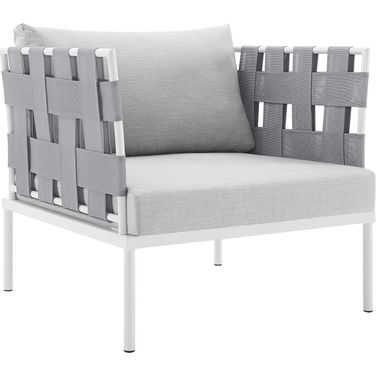 Harmony Sunbrella Outdoor Patio Aluminum Arm Chair In Gray