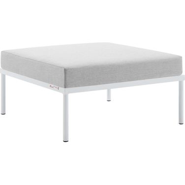 Harmony Sunbrella Outdoor Patio Aluminum Ottoman In Gray