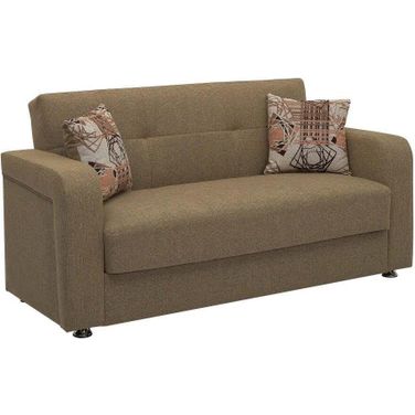 Harmony Upholstered Convertible Loveseat with Storage In Brown HAR-BN-LS