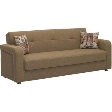 Harmony Upholstered Convertible Sofabed with Storage In Brown HAR-BN-SB