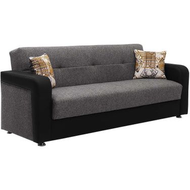 Harmony Upholstered Convertible Sofabed with Storage In Gray HAR-GY-PU-SB