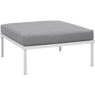 Harmony White and Gray Outdoor Patio Aluminum Ottoman