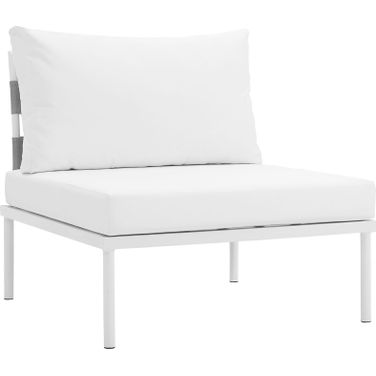 Harmony White Armless Outdoor Patio Aluminum Chair