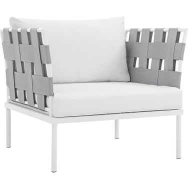 Harmony White Outdoor Patio Aluminum Arm Chair