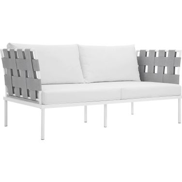 Harmony White Outdoor Patio Aluminum Loveseat
