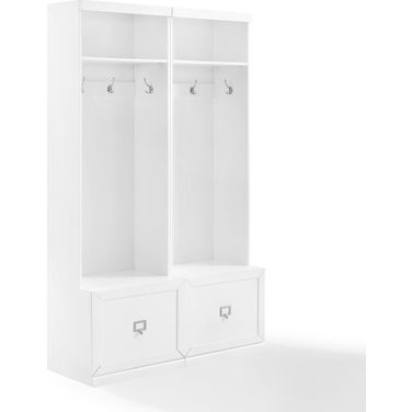 Harper 2-Piece Hall Tree Entryway Set In White