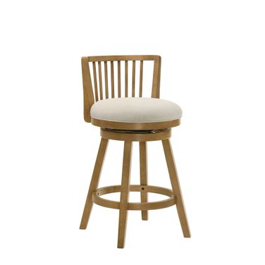 Harper 26 Inch Counter Height Swivel Barstool In Ivory and Amber Glow