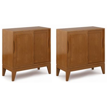 Harper 30 Inch Storage Cabinet Set of 2 In Teak Brown