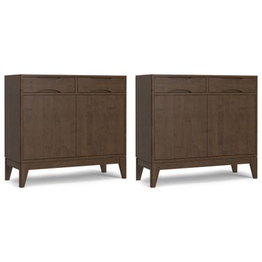 Harper 36 Inch Storage Cabinet Set of 2 In Walnut Brown