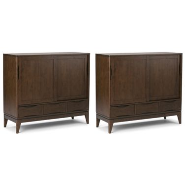 Harper 42 Inch Storage Cabinet Set of 2 In Walnut Brown