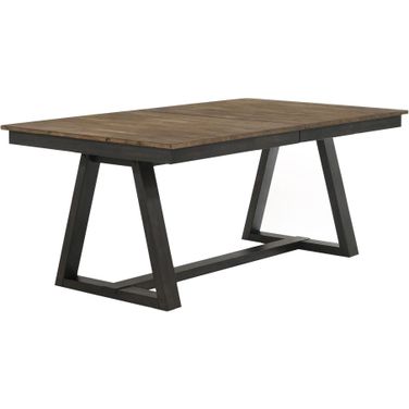 Harper Brushed Brown And Pecan Trestle Dining Table
