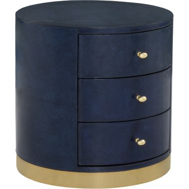 Harper Round End Table In Navy
