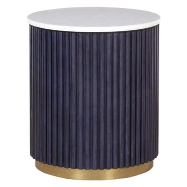 Harper Round End Table In Navy
