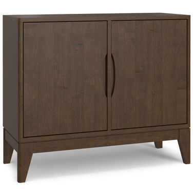 Harper Solid Hardwood 2 Door Sideboard Buffet/Storage Cabinet In Walnut Brown