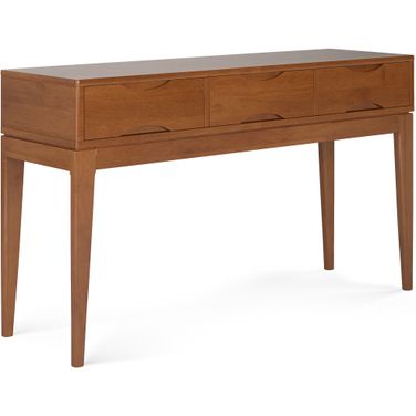 Harper Solid Hardwood Console Sofa Table In Teak Brown