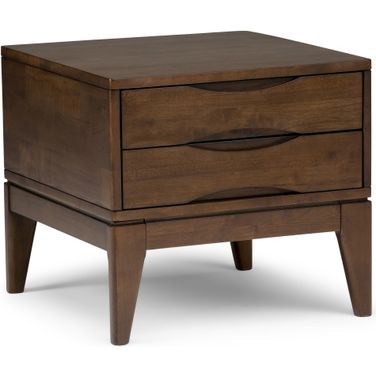 Harper Solid Hardwood End Table In Walnut Brown