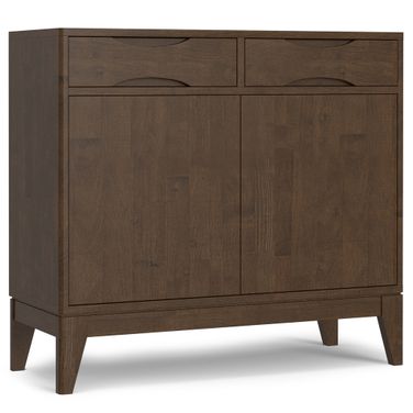 Harper Solid Hardwood Entryway Storage Cabinet In Walnut Brown