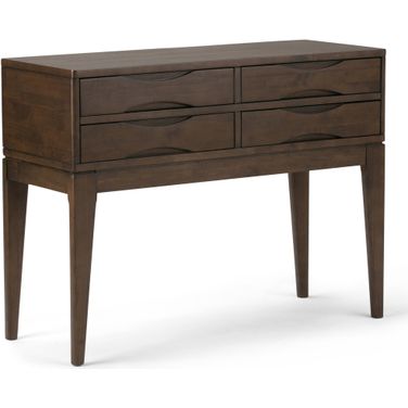 Harper Solid Hardwood Hallway Console Table In Walnut Brown