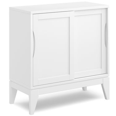 Harper Solid Hardwood Low Storage Cabinet In White