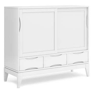Harper Solid Hardwood Medium Storage Cabinet In White