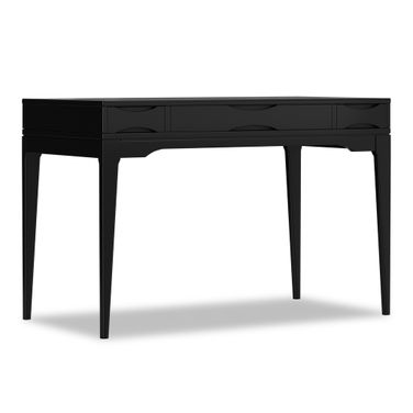Harper Solid Hardwood Small Desk In Black