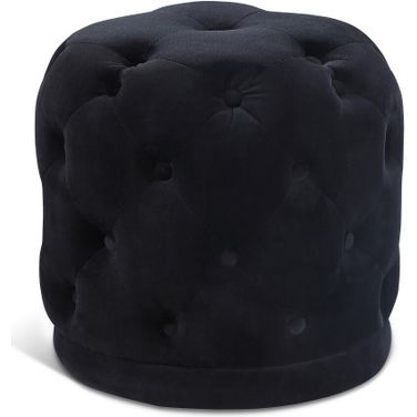 Harper Velvet Ottoman/Stool In Black