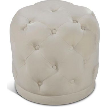 Harper Velvet Ottoman/Stool In Cream