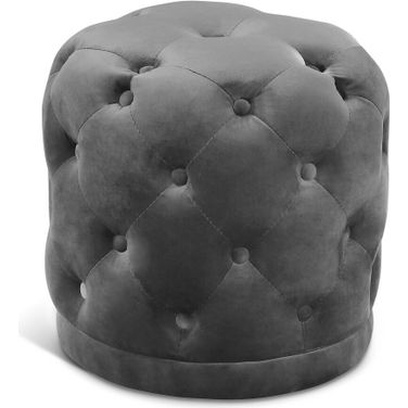 Harper Velvet Ottoman/Stool In Grey