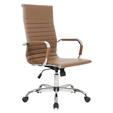 Harris High Back Office Chair with Swivel In Light Brown