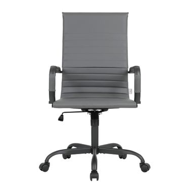 Harris Leather Home High-Back Office Chair In Grey and Black
