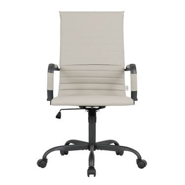 Harris Leather Home High-Back Office Chair In Tan and Black