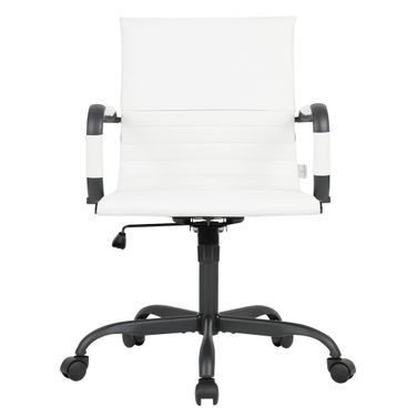Harris Leather Home Office Chair In White and Black