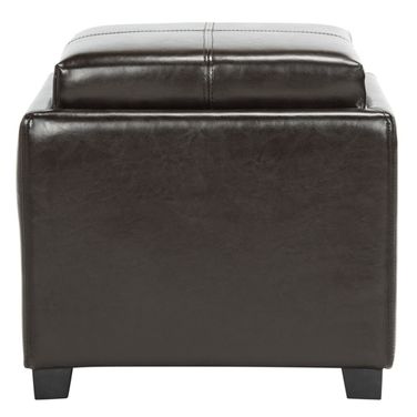 Harrison Brown and Black Single Tray Ottoman