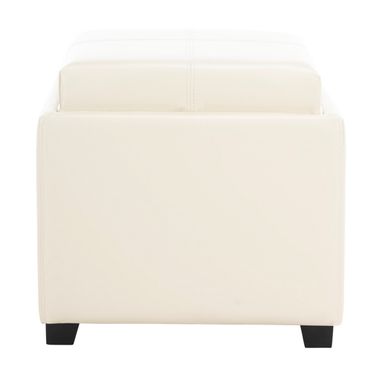 Harrison Flat Cream and Black Single Tray Ottoman