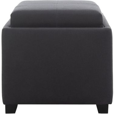 Harrison Grey and Black Single Tray Ottoman