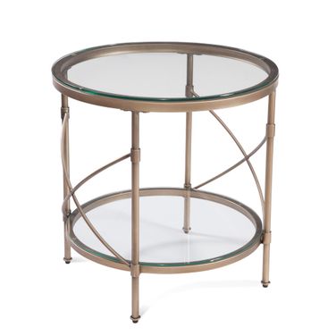 Harrison Round End Table In Antique Gold
