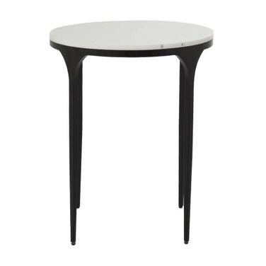 Hart Side Table In Textured Black and Roman White
