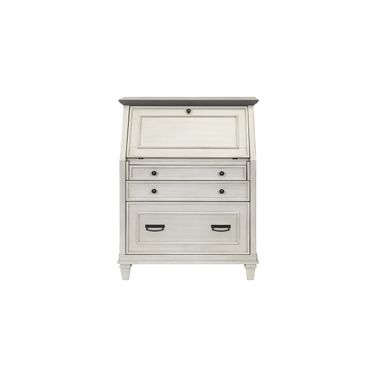 Hartford Wood Drop-Lid Secretary Desk In White