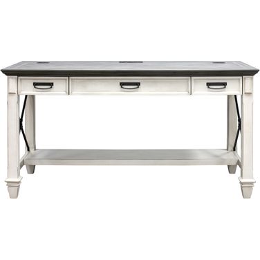 Hartford Wood Electric Sit and Stand Office Desk In White