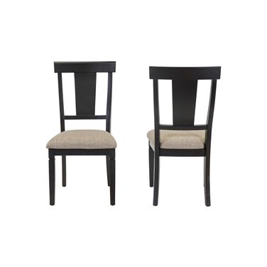 Hartford Wood Kitchen Table Chairs Set of 2 In Black