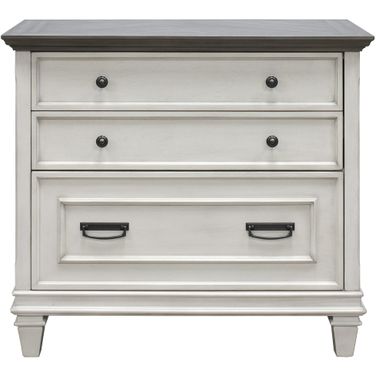 Hartford Wood Lateral File with Locking Legal and Letter File Drawer In White