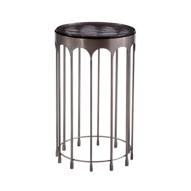 Hartley Nickel Accent Table In Silver